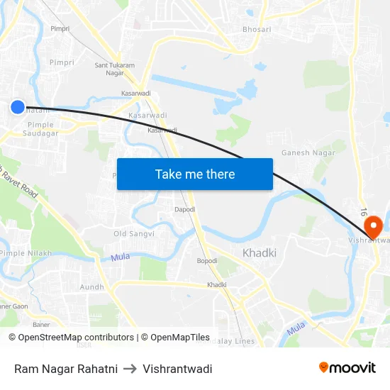 Ram Nagar Rahatni to Vishrantwadi map