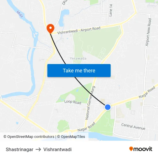 Shastrinagar to Vishrantwadi map