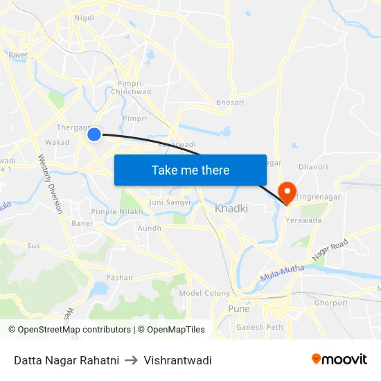 Datta Nagar Rahatni to Vishrantwadi map