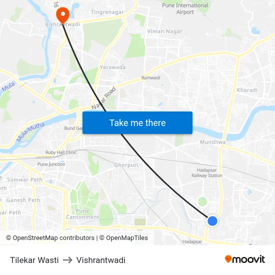 Tilekar Wasti to Vishrantwadi map