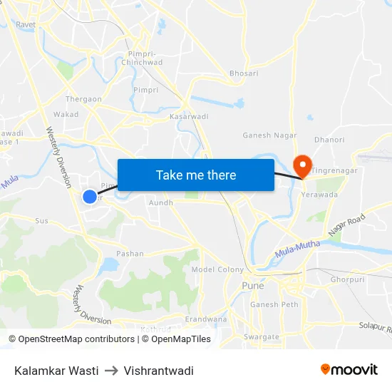 Kalamkar Wasti to Vishrantwadi map