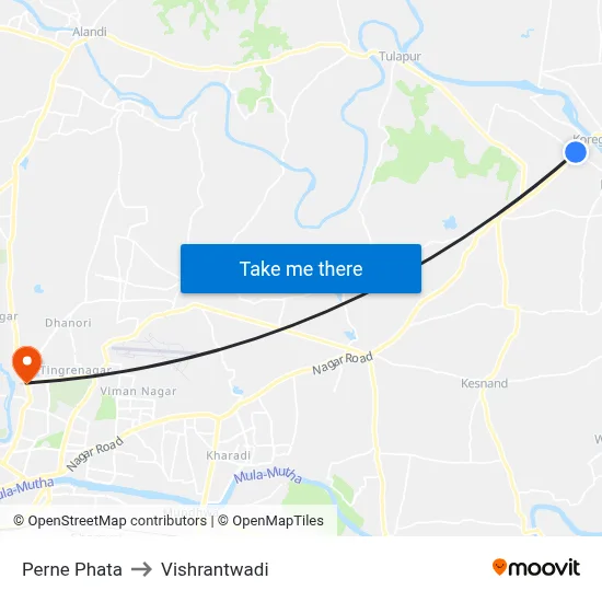 Perne Phata to Vishrantwadi map