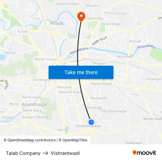 Talab Company to Vishrantwadi map