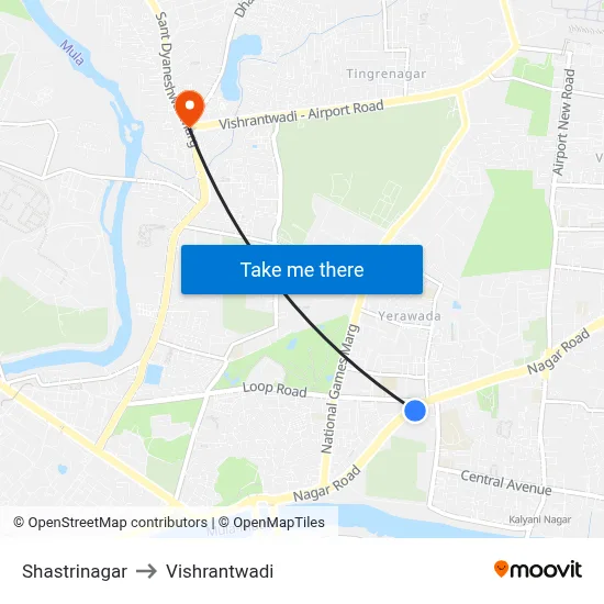 Shastrinagar to Vishrantwadi map