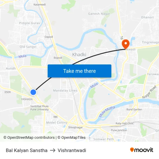 Bal Kalyan Sanstha to Vishrantwadi map