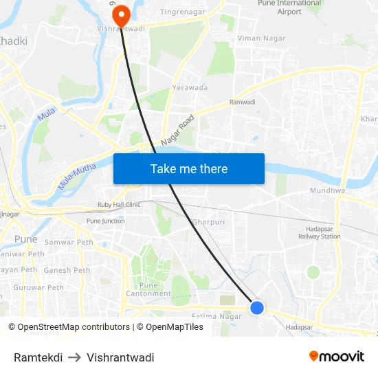 Ramtekdi to Vishrantwadi map