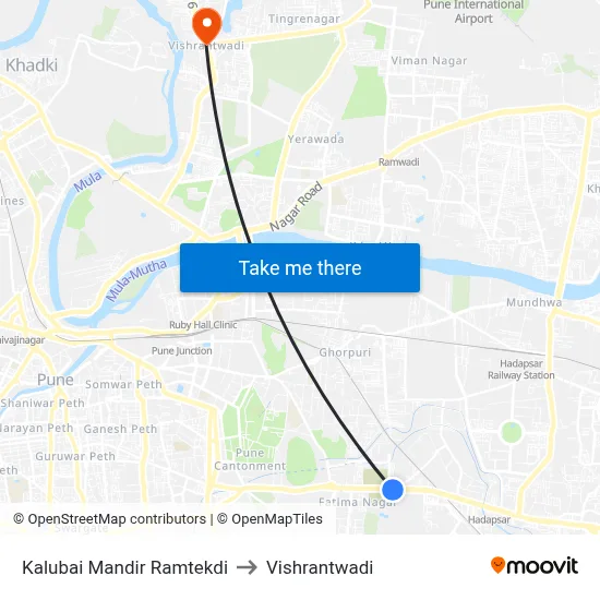 Kalubai Mandir Ramtekdi to Vishrantwadi map