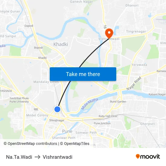 Na.Ta.Wadi to Vishrantwadi map