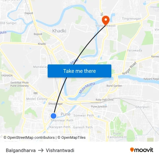 Balgandharva to Vishrantwadi map