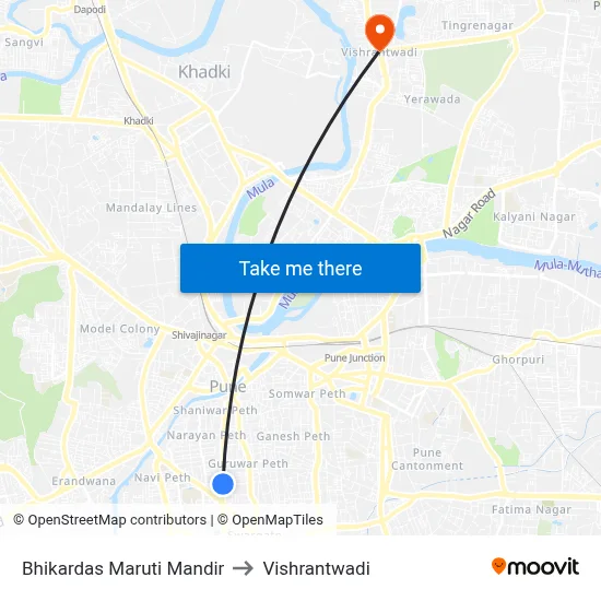 Bhikardas Maruti Mandir to Vishrantwadi map