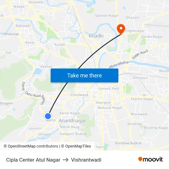 Cipla Center Atul Nagar to Vishrantwadi map