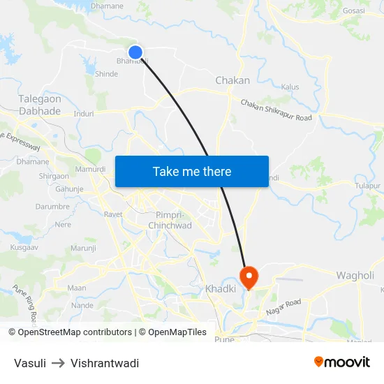 Vasuli to Vishrantwadi map