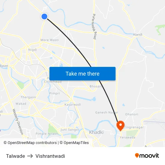 Talwade to Vishrantwadi map