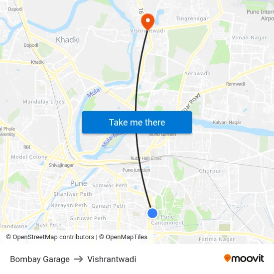 Bombay Garage to Vishrantwadi map
