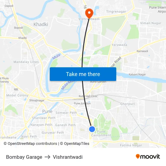 Bombay Garage to Vishrantwadi map