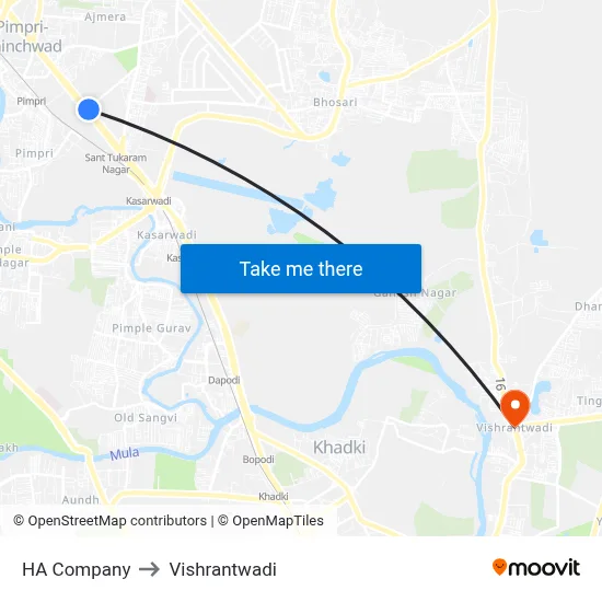 HA Company to Vishrantwadi map