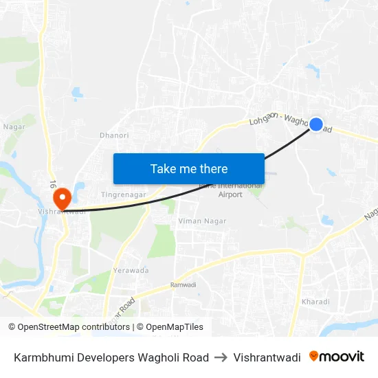 Karmbhumi Developers Wagholi Road to Vishrantwadi map