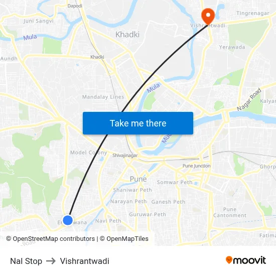 Nal Stop to Vishrantwadi map