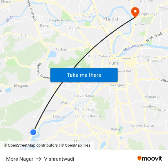 More Nagar to Vishrantwadi map