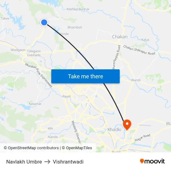 Navlakh Umbre to Vishrantwadi map