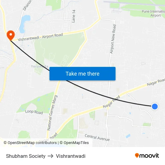 Shubham Society to Vishrantwadi map