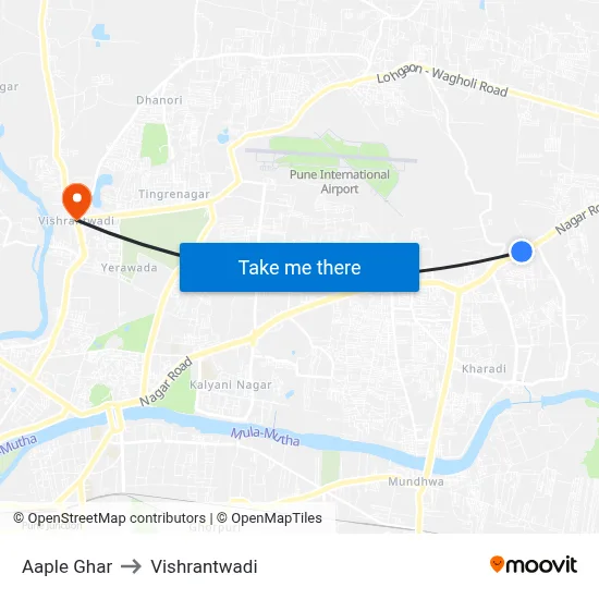 Aaple Ghar to Vishrantwadi map