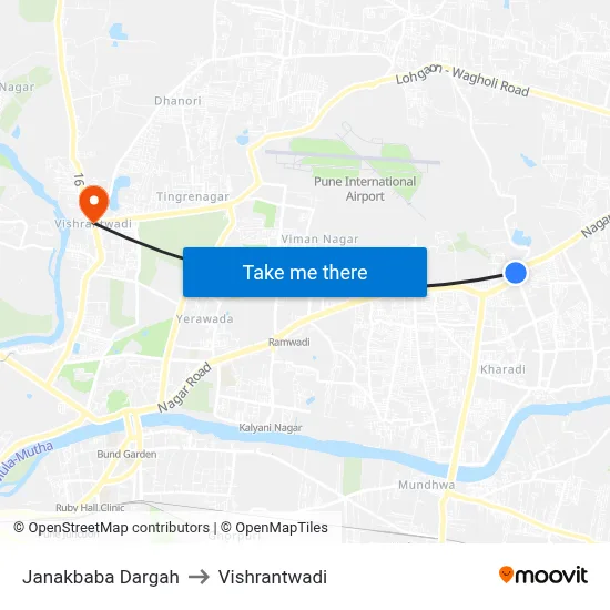 Janakbaba Dargah to Vishrantwadi map