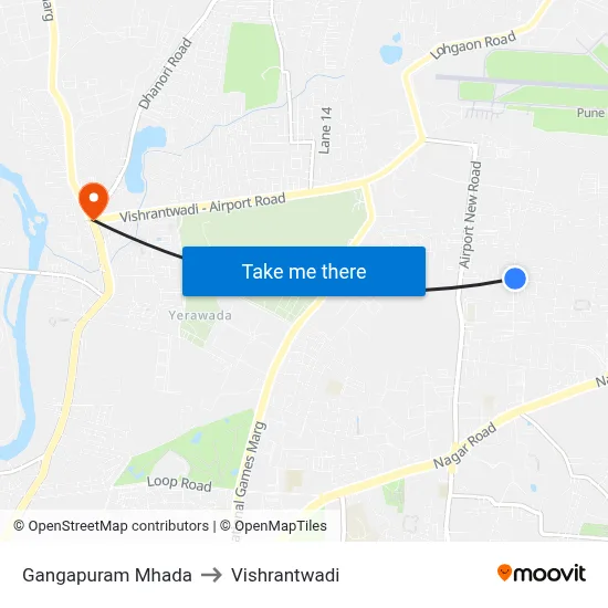 Gangapuram Mhada to Vishrantwadi map