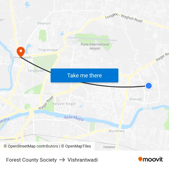 Forest County Society to Vishrantwadi map