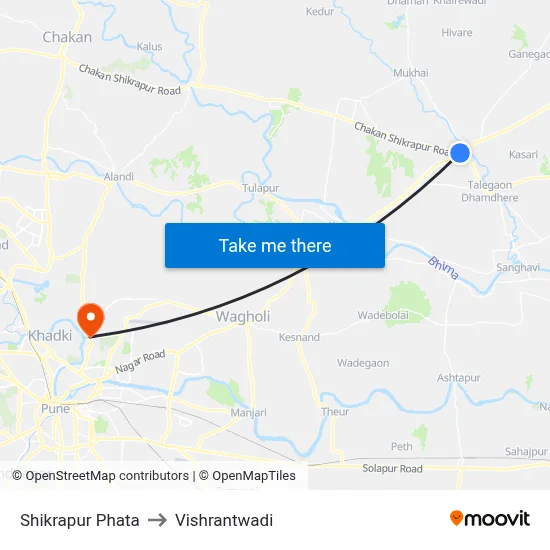 Shikrapur Phata to Vishrantwadi map