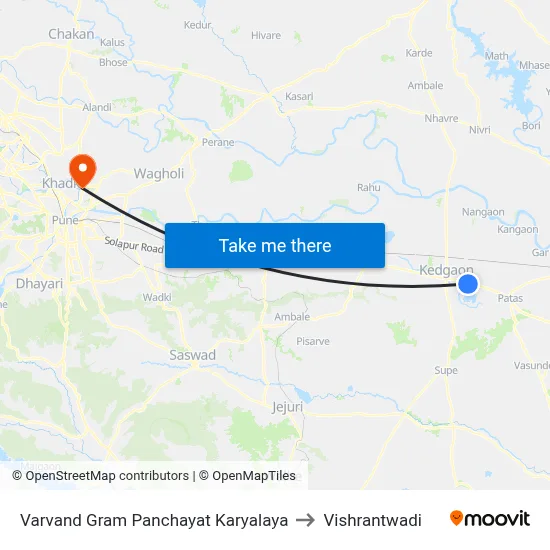 Varvand Gram Panchayat Karyalaya to Vishrantwadi map