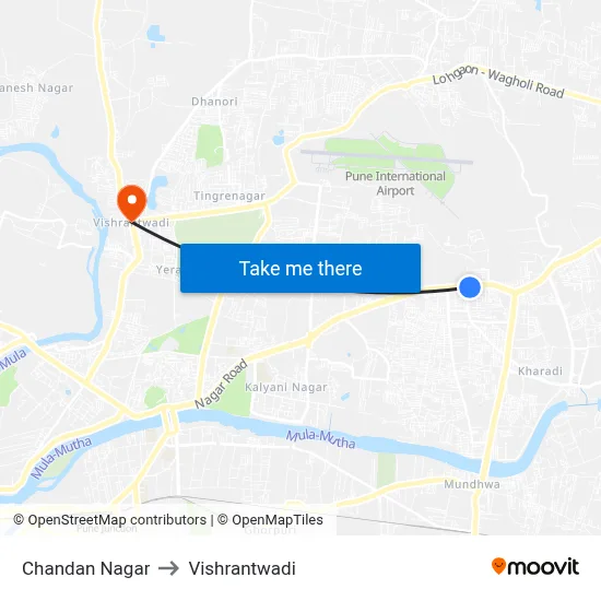 Chandan Nagar to Vishrantwadi map