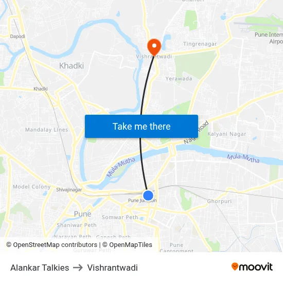 Alankar Talkies to Vishrantwadi map