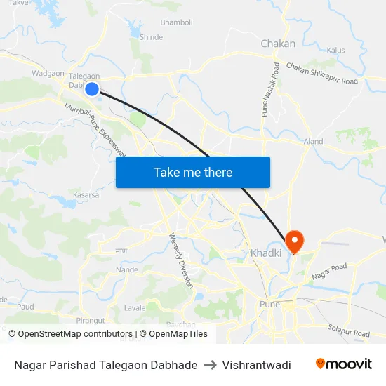 Nagar Parishad Talegaon Dabhade to Vishrantwadi map
