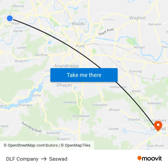 DLF Company to Saswad map