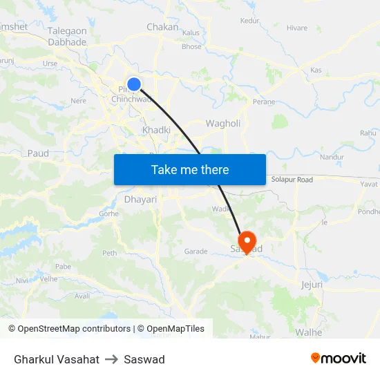 Gharkul Vasahat to Saswad map