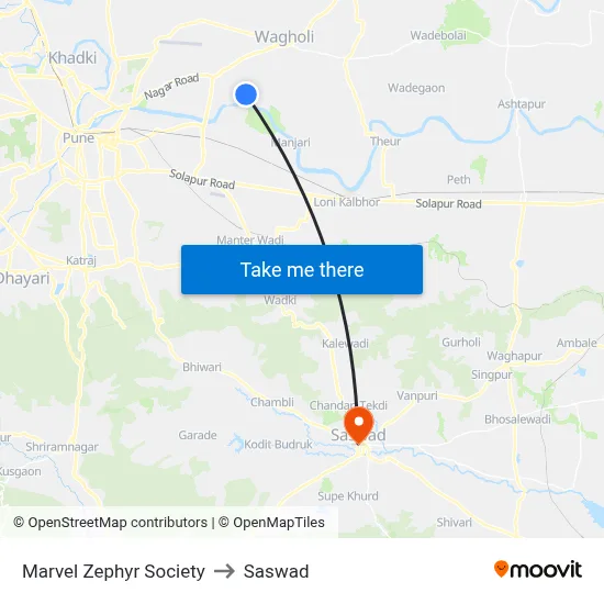 Marvel Zephyr Society to Saswad map