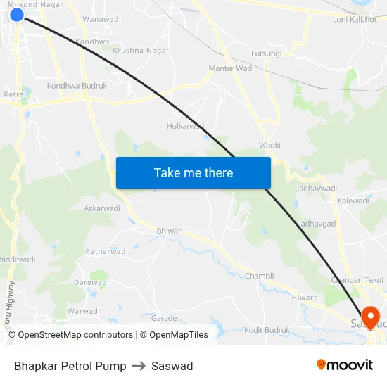 Bhapkar Petrol Pump to Saswad map