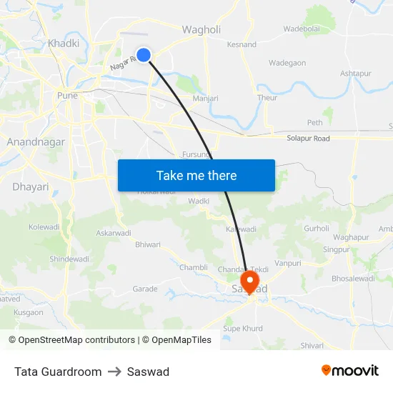 Tata Guardroom to Saswad map