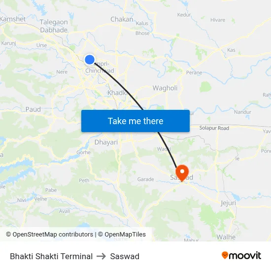 Bhakti Shakti Terminal to Saswad map