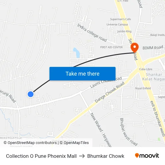 Collection O Pune Phoenix Mall to Bhumkar Chowk map