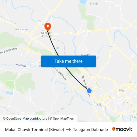 Mukai Chowk Terminal (Kiwale) to Talegaon Dabhade map