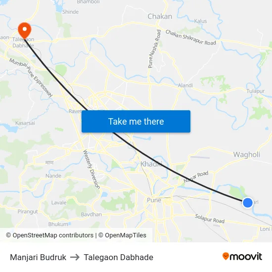 Manjari Budruk to Talegaon Dabhade map