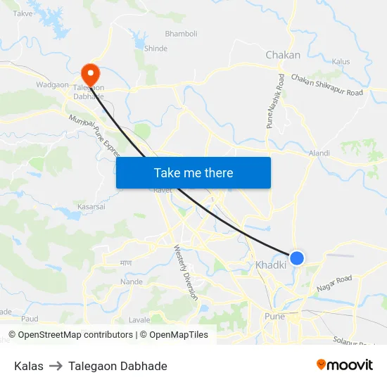 Kalas to Talegaon Dabhade map