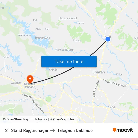 ST Stand Rajgurunagar to Talegaon Dabhade map