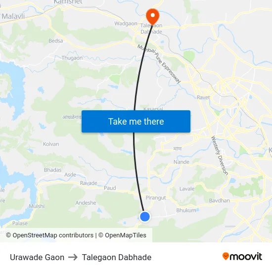 Urawade Gaon to Talegaon Dabhade map