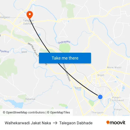 Walhekarwadi Jakat Naka to Talegaon Dabhade map