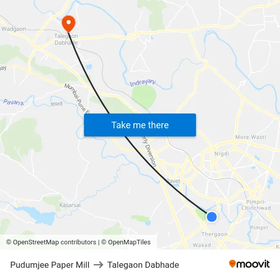 Pudumjee Paper Mill to Talegaon Dabhade map