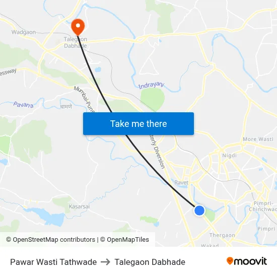 Pawar Wasti Tathwade to Talegaon Dabhade map