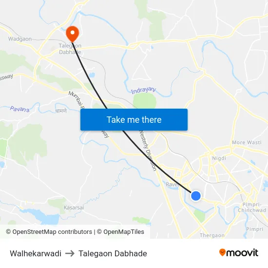 Walhekarwadi to Talegaon Dabhade map